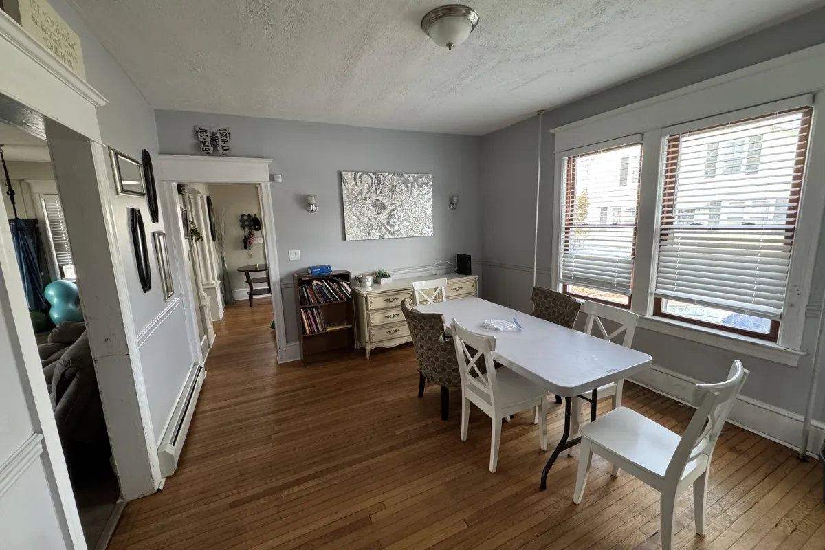 Spotless dining area after cleaning