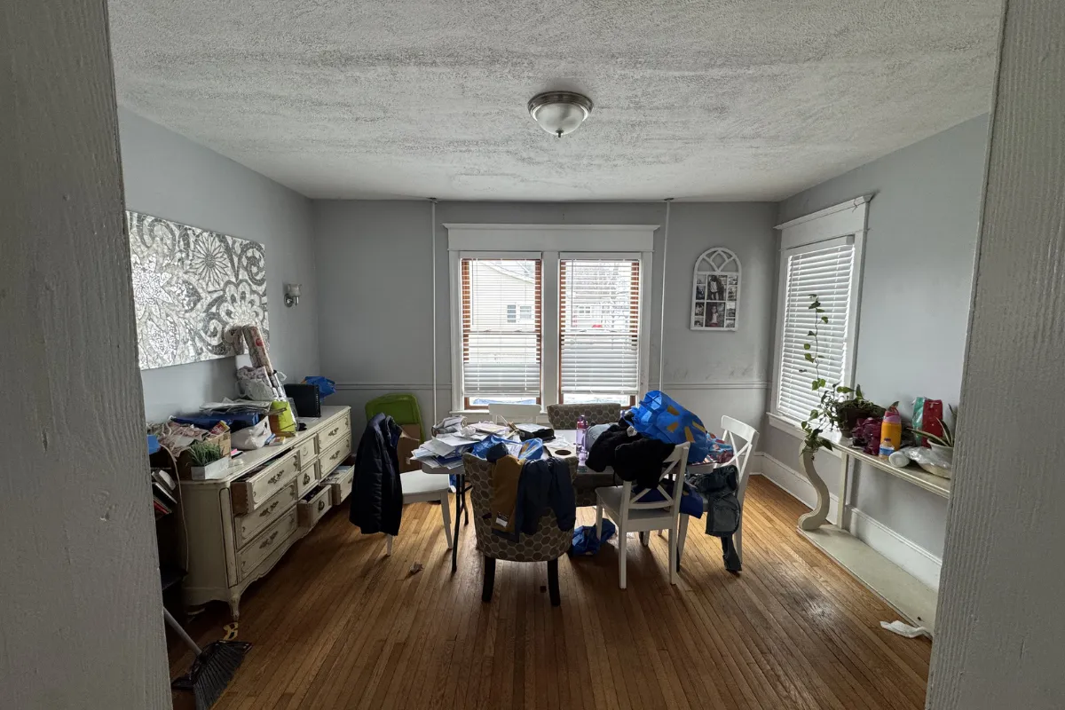 Dining area before cleaning